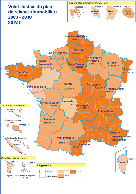 Rpartition, par rgion, des sommes verses par l'Etat - Crdits : DICOM / Bureau des outils de la communication