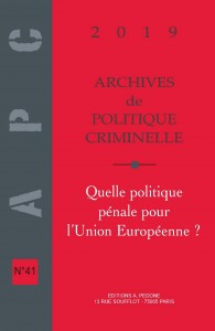 APC N41-2019-Quelle politique pénale pour l'Union Européenne une de couv